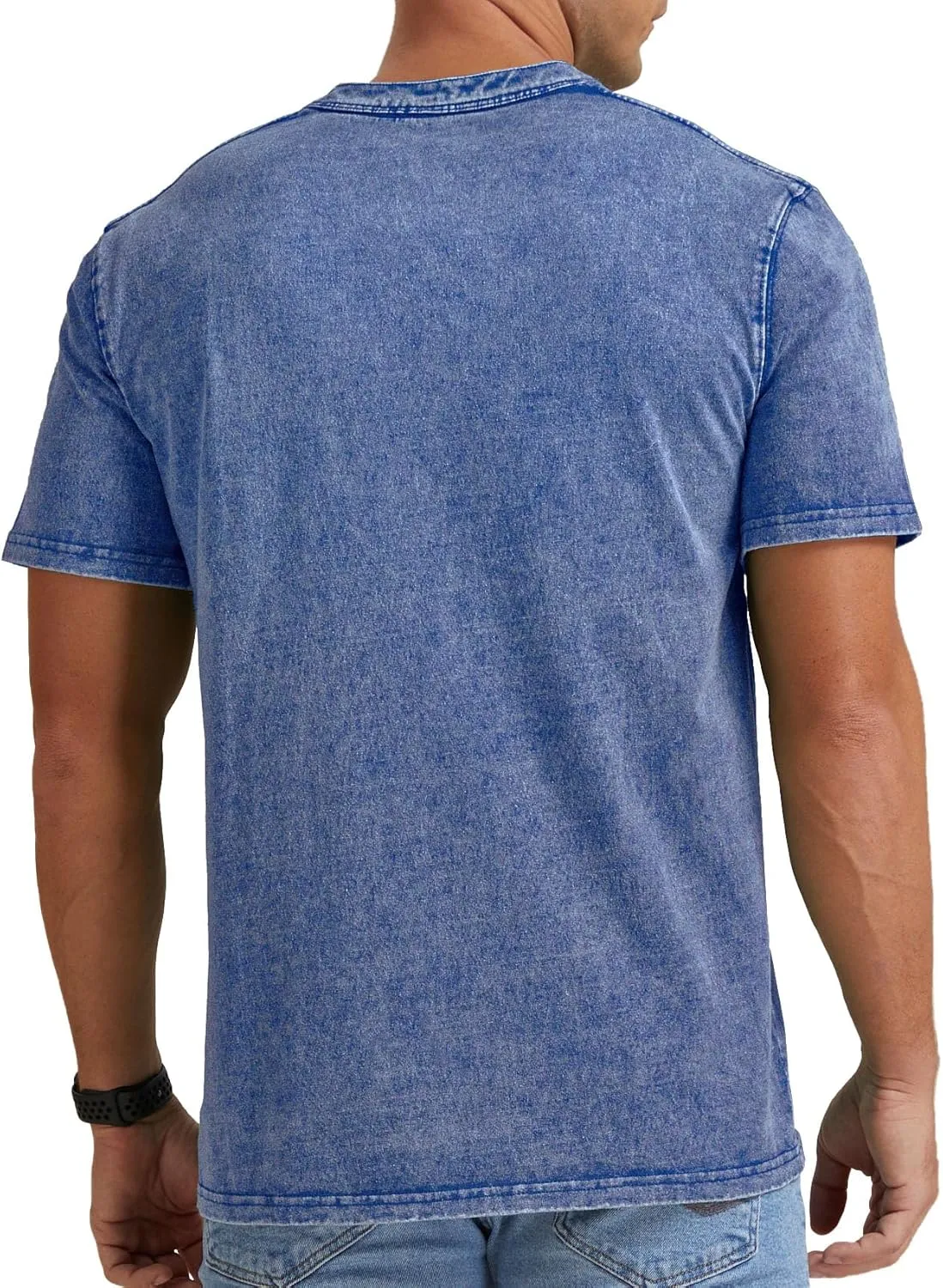 Aimeilgot Mens Distressed Henley Shirts Casual Washed T-Shirts Retro Short Sleeve Tee Cotton Shirts