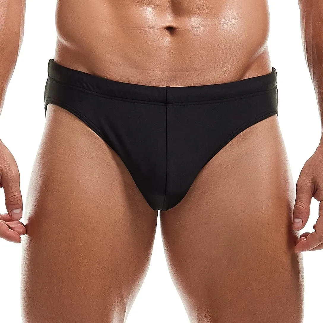 AIMPACT Mens Vintage Swim Briefs Sexy Bikini Swimwear Quick Dry Retro Swimsuit with Drawstring