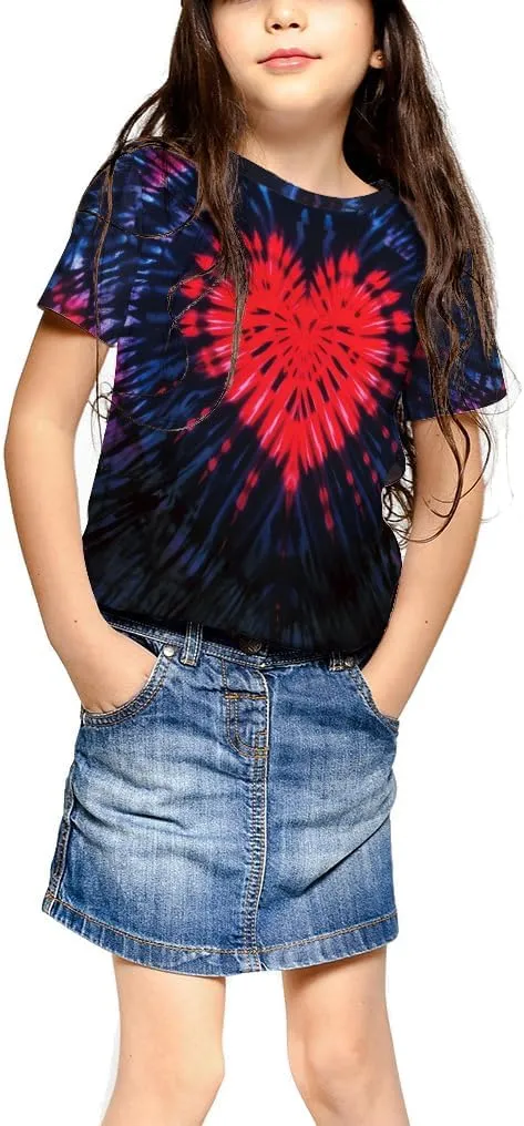 Ainuno Graphic Tees for Boys Girls Kids 7-14Y, Summer Short Sleeve T Shirt Cool 3D Print
