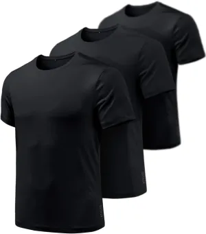 ATHLIO Men's Workout Running Shirts, Sun Protection Quick Dry Athletic Shirts, Short Sleeve Gym T-Shirts