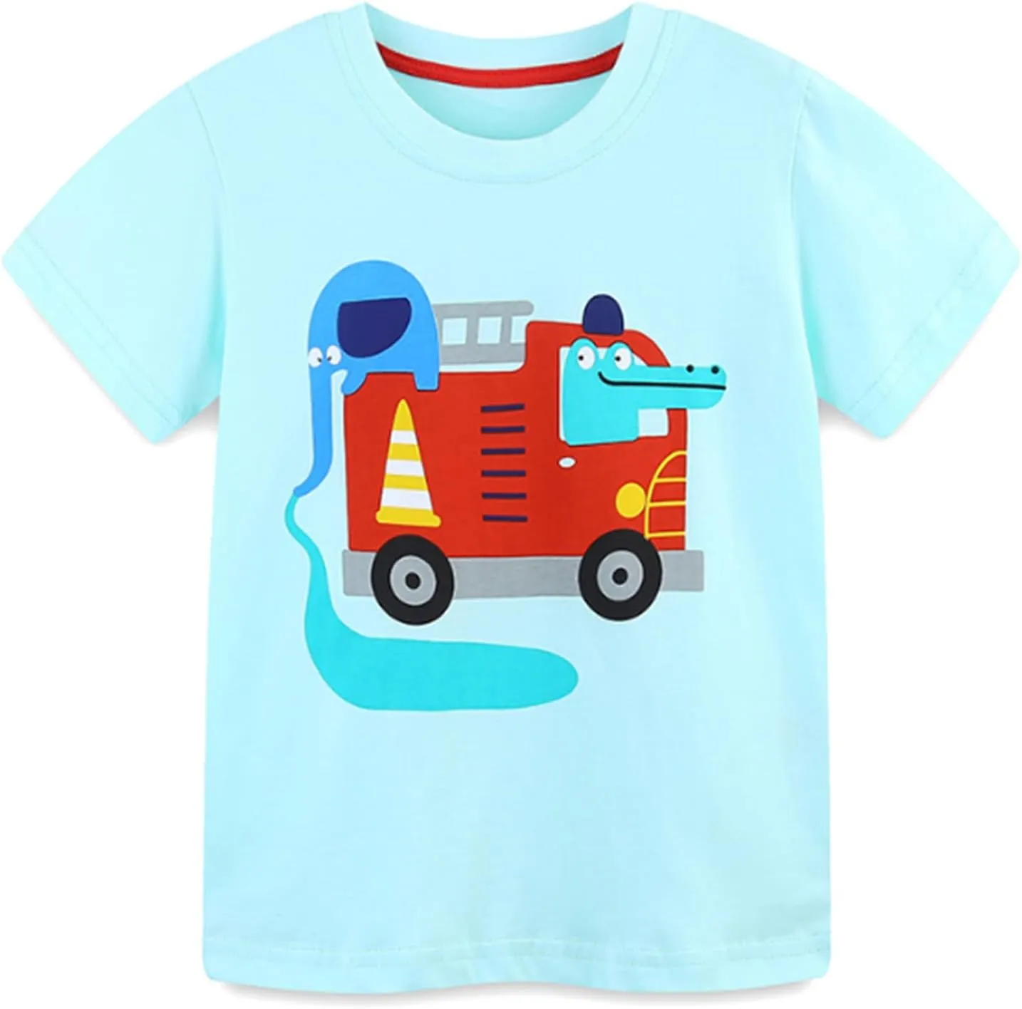 Baby Toddler Boys Shirts Short-Sleeve Little Kids Cotton t Shirts Boys Tops Tees 18M-5T