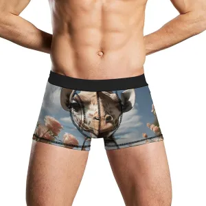 Beautiful Giraffe Mens Boxer Briefs Short Breathable Underwear Trunks Soft Moisture-Wicking Boxer Shorts