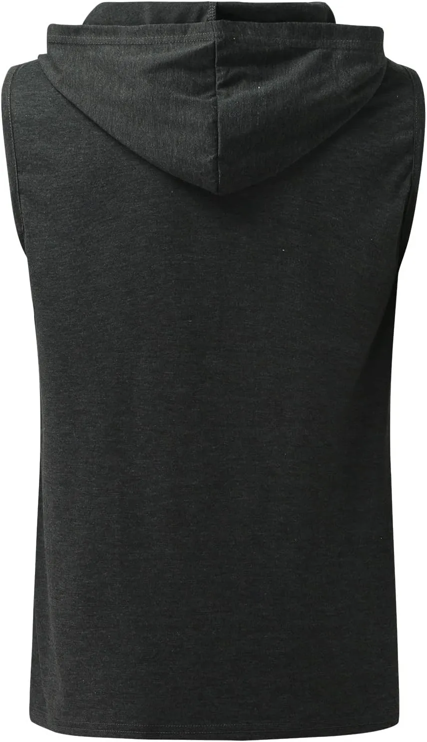 Big and Tall Sleeveless Hoodies for Men Men's Lace up Workout Hooded Tank Tops Training Fitness Sleeveless Hoodies