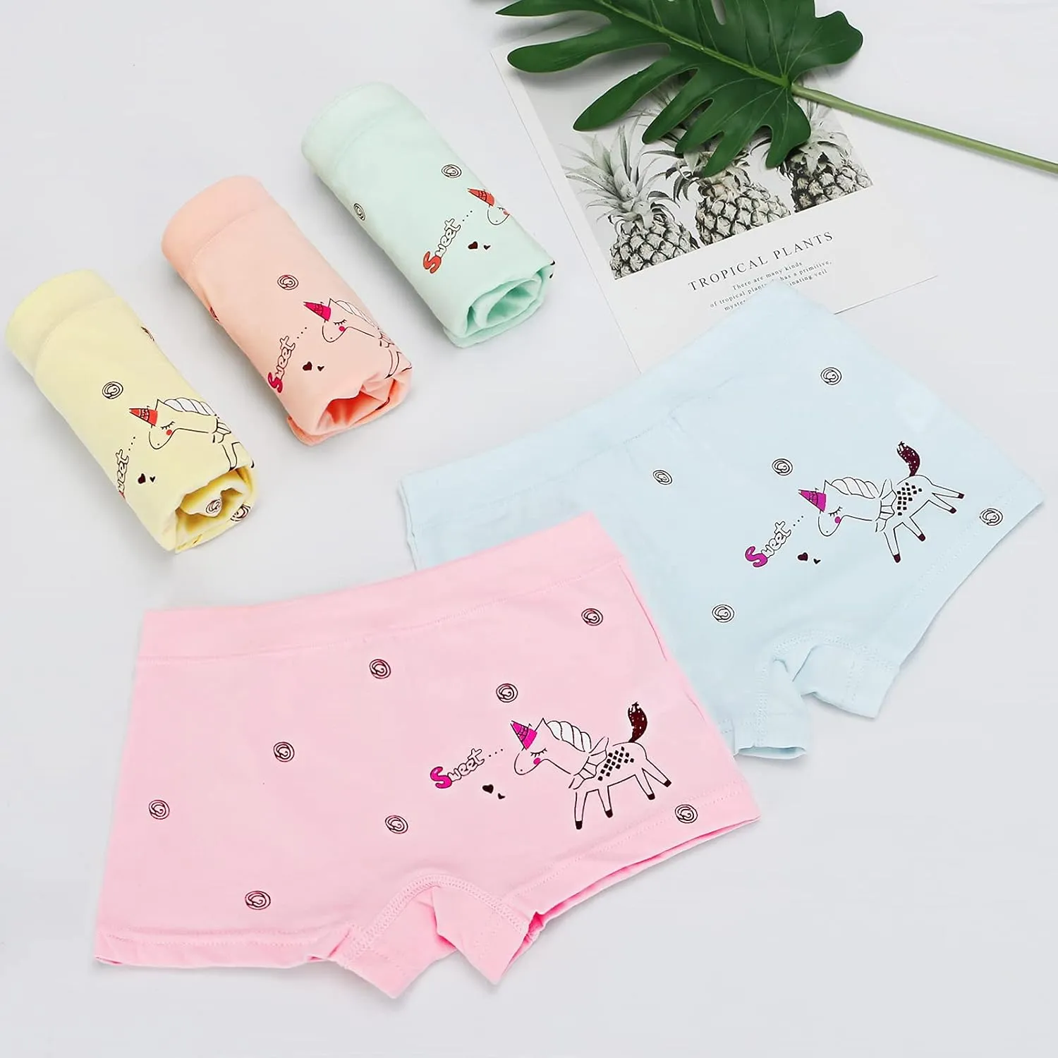 BOOPH Girls Underwear Baby Toddler Panties 5 Pack Briefs Boyshort for 2-8Y