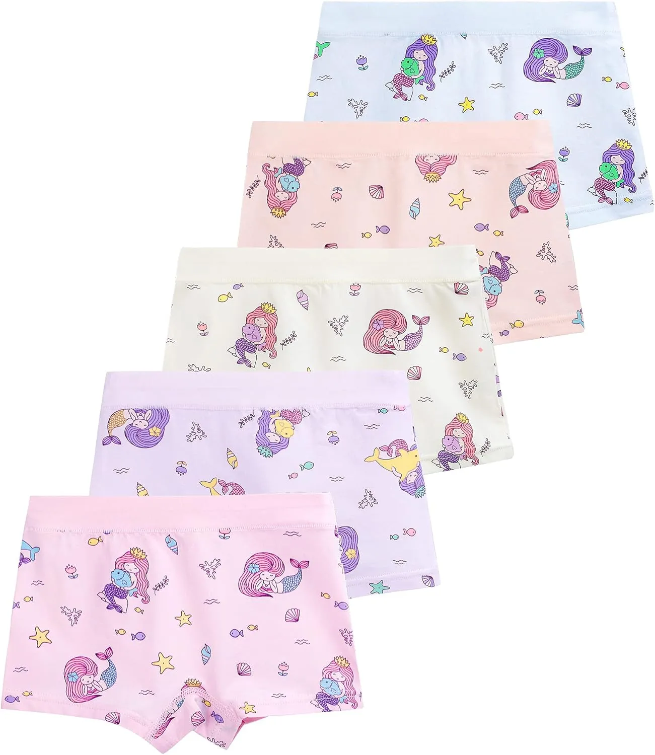 BOOPH Girls Underwear Baby Toddler Panties 5 Pack Briefs Boyshort for 2-8Y