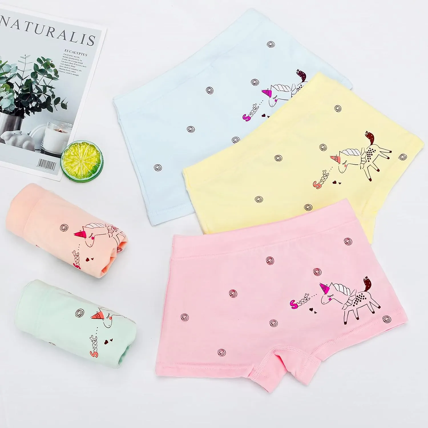 BOOPH Girls Underwear Baby Toddler Panties 5 Pack Briefs Boyshort for 2-8Y