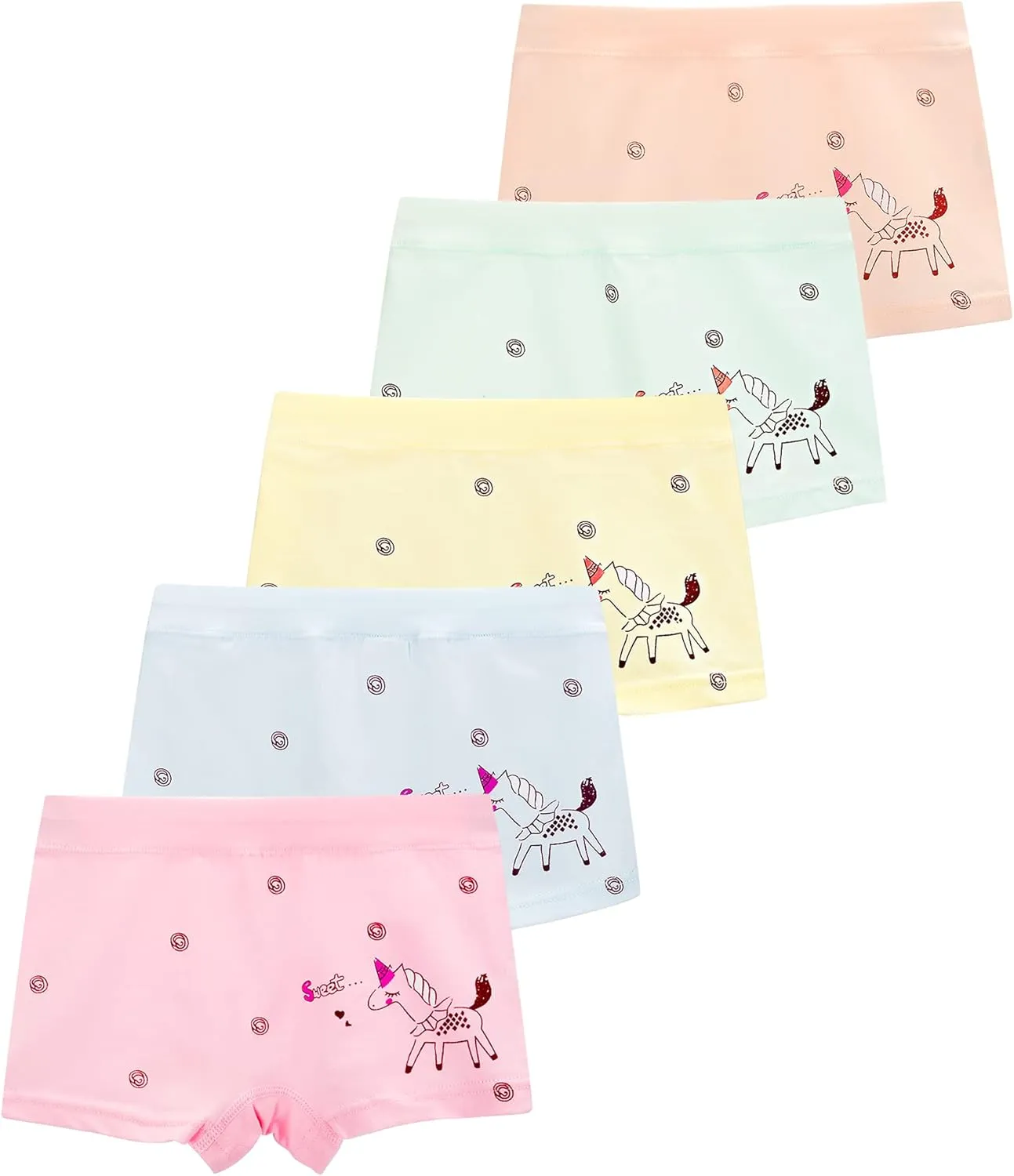 BOOPH Girls Underwear Baby Toddler Panties 5 Pack Briefs Boyshort for 2-8Y