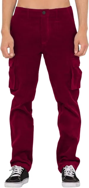 Cargo Pants for Men Men's Classic Fit Corduroy Chino Cargo Pants Multi-Pockets Work Pants Tactical Outdoor Trousers