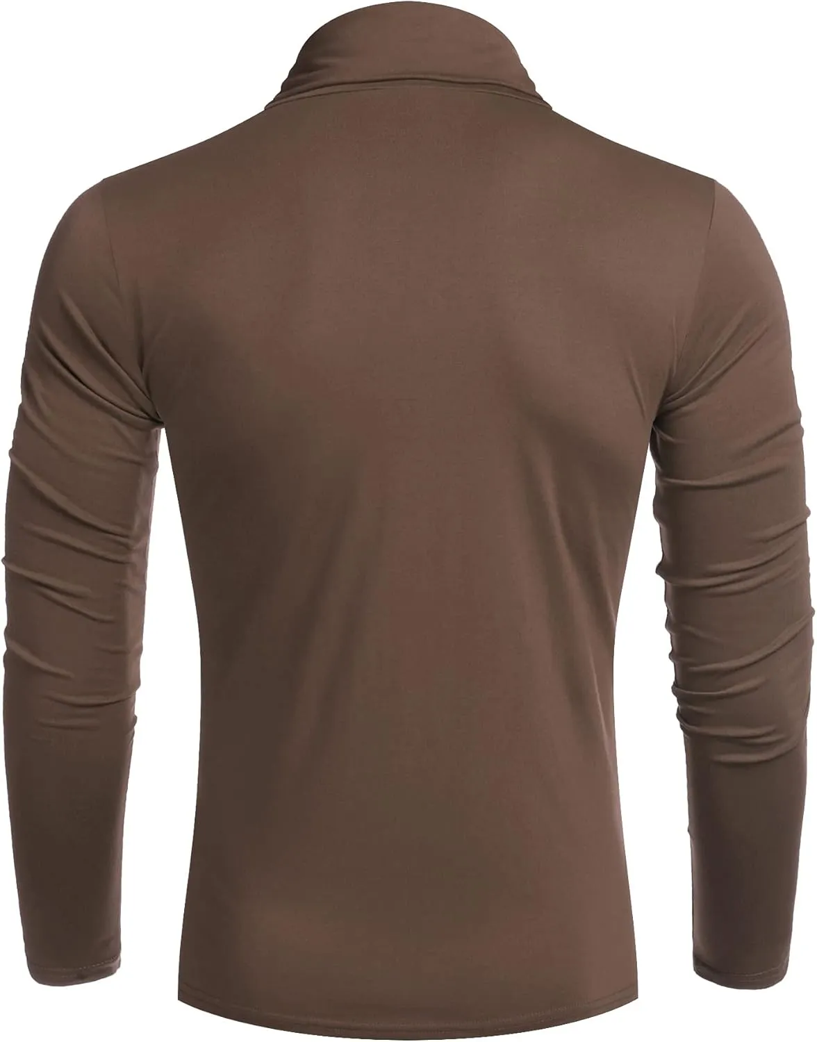 COOFANDY Men's Casual Slim Fit Turtleneck T Shirts Lightweight Basic Cotton Pullovers