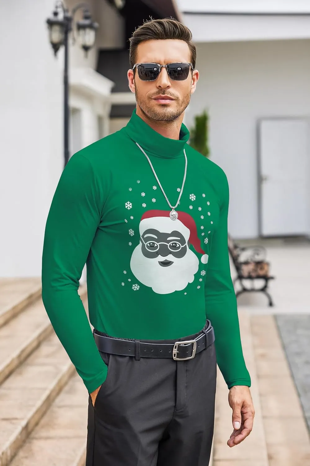 COOFANDY Men's Casual Slim Fit Turtleneck T Shirts Lightweight Basic Cotton Pullovers