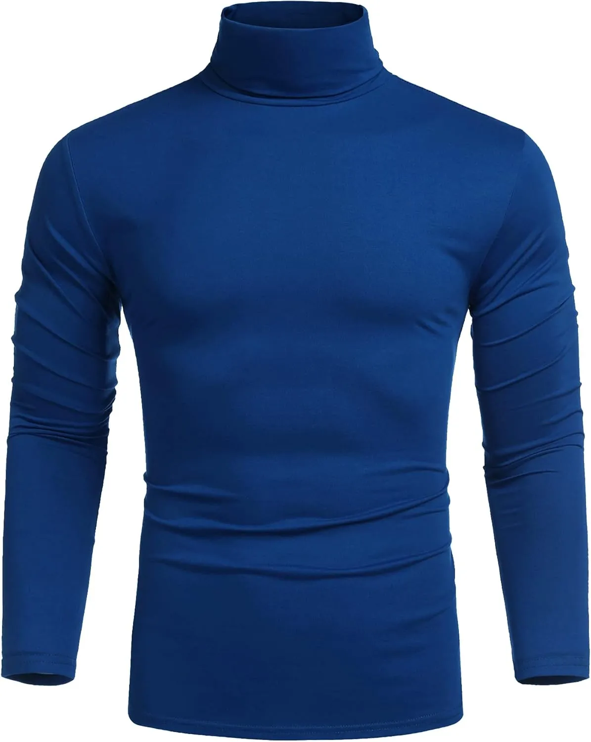 COOFANDY Men's Casual Slim Fit Turtleneck T Shirts Lightweight Basic Cotton Pullovers