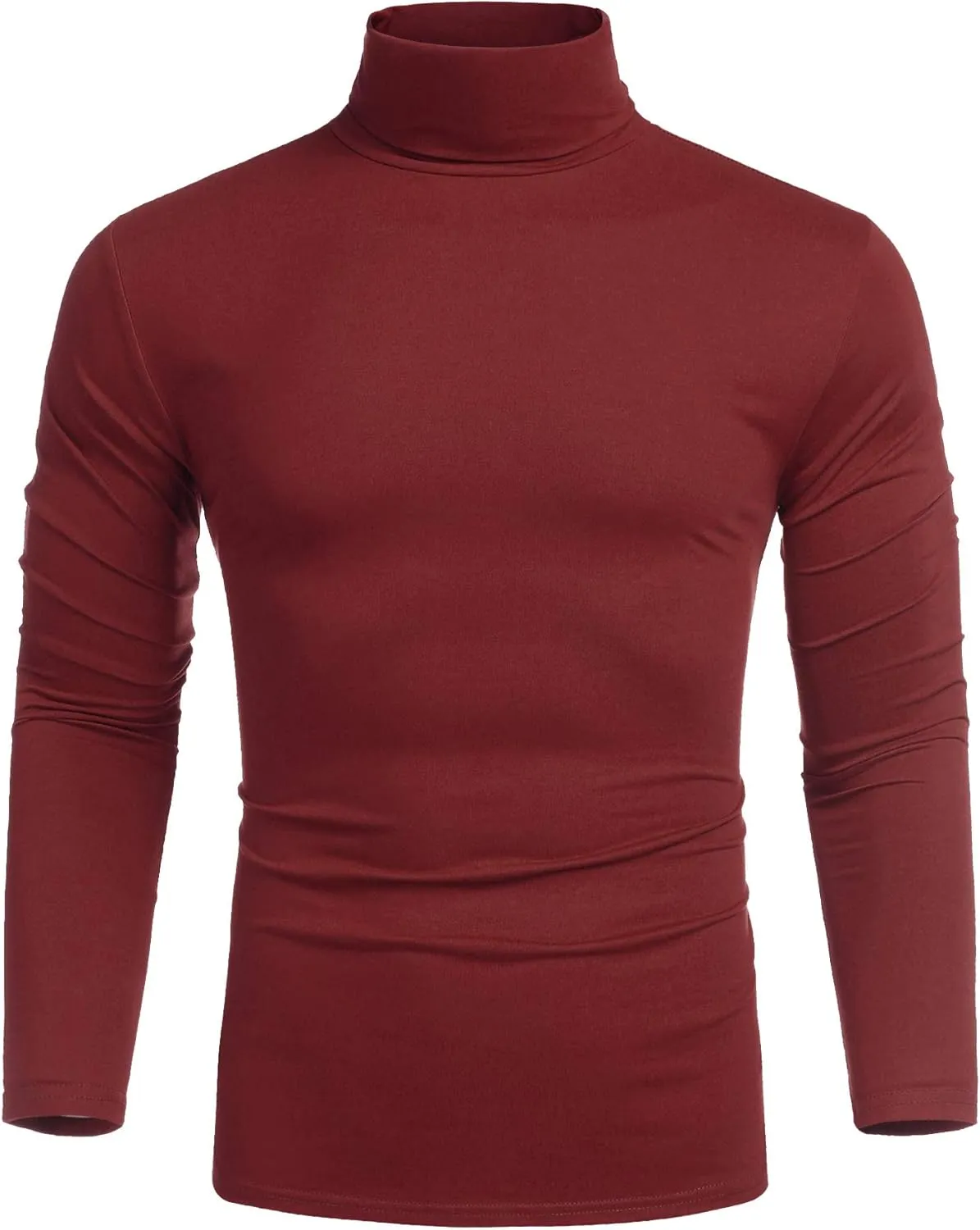 COOFANDY Men's Casual Slim Fit Turtleneck T Shirts Lightweight Basic Cotton Pullovers