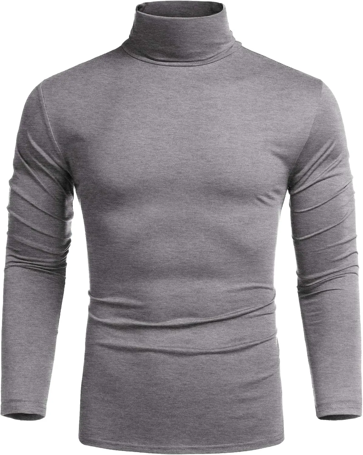 COOFANDY Men's Casual Slim Fit Turtleneck T Shirts Lightweight Basic Cotton Pullovers
