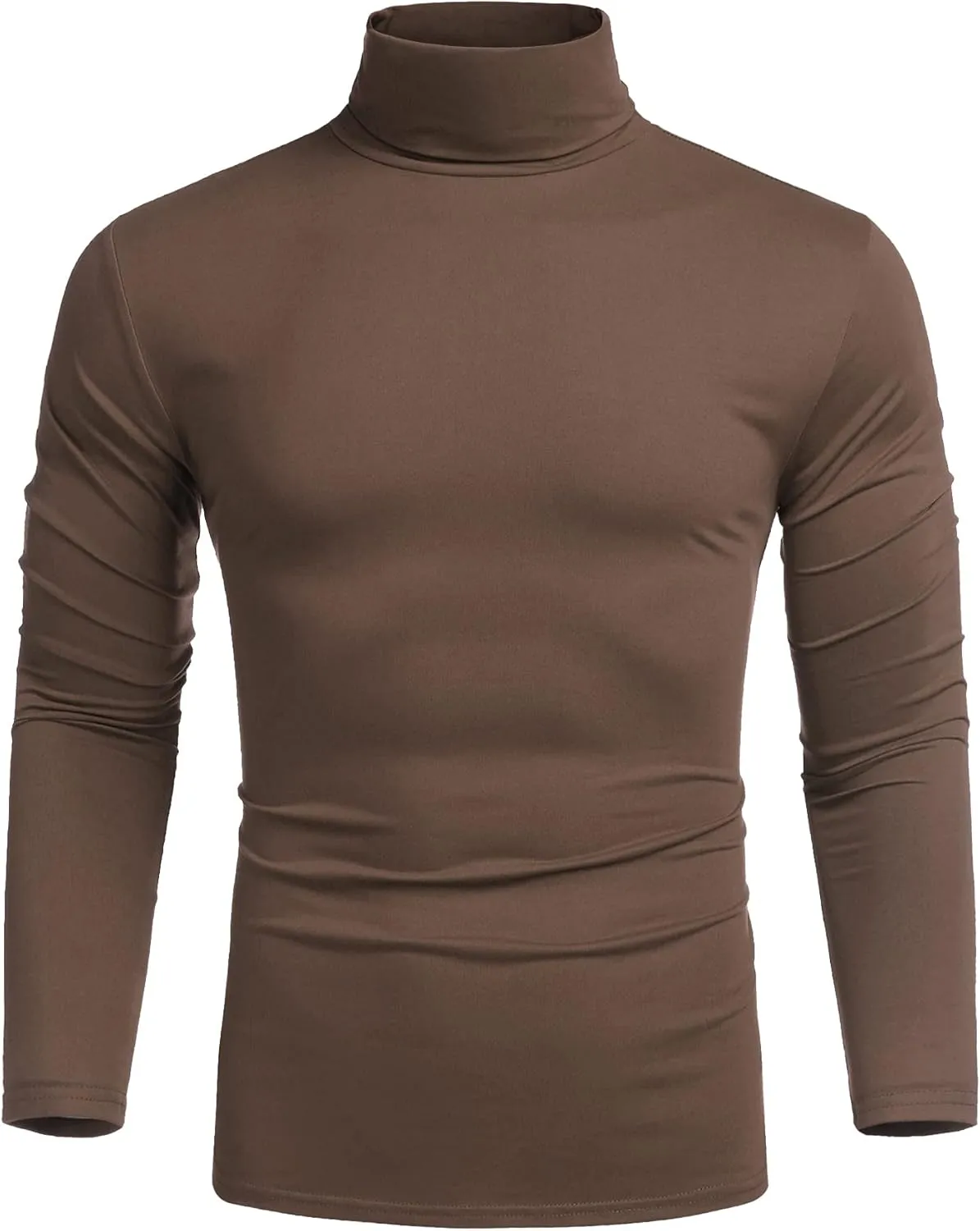 COOFANDY Men's Casual Slim Fit Turtleneck T Shirts Lightweight Basic Cotton Pullovers