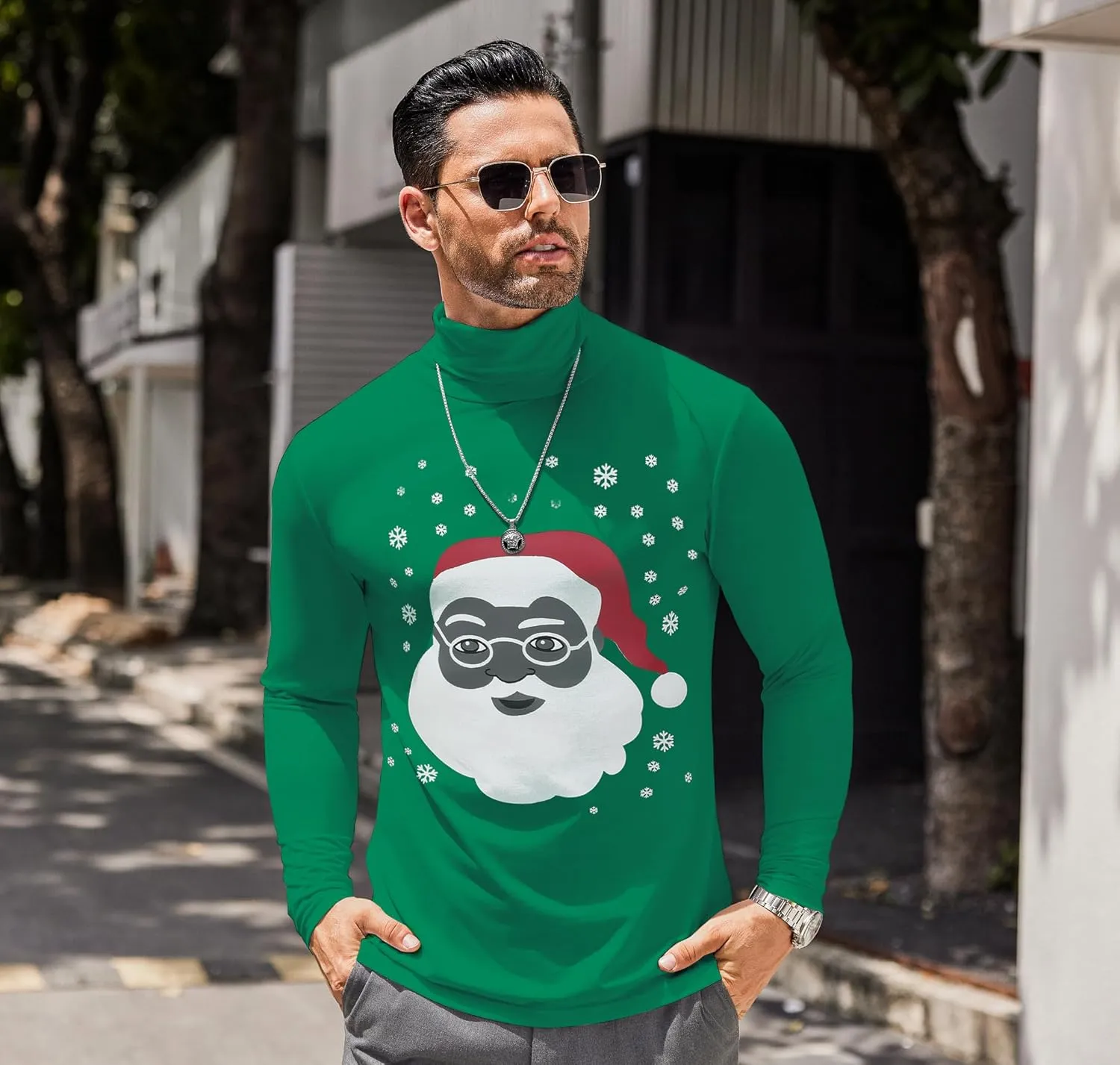 COOFANDY Men's Casual Slim Fit Turtleneck T Shirts Lightweight Basic Cotton Pullovers