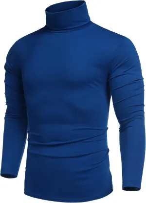 COOFANDY Men's Casual Slim Fit Turtleneck T Shirts Lightweight Basic Cotton Pullovers