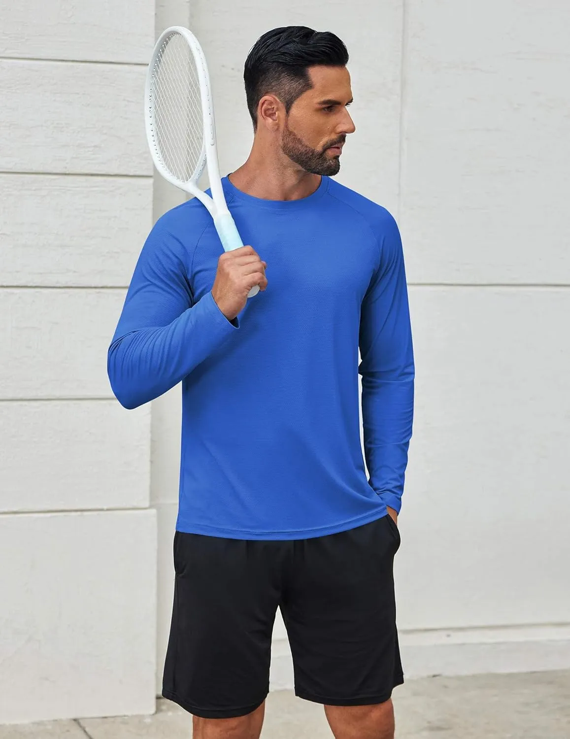 COOFANDY Men's Sun Protection Shirts Long Sleeve Rash Guard Swim T-Shirts Lightweight Quick Dry Fishing Shirts