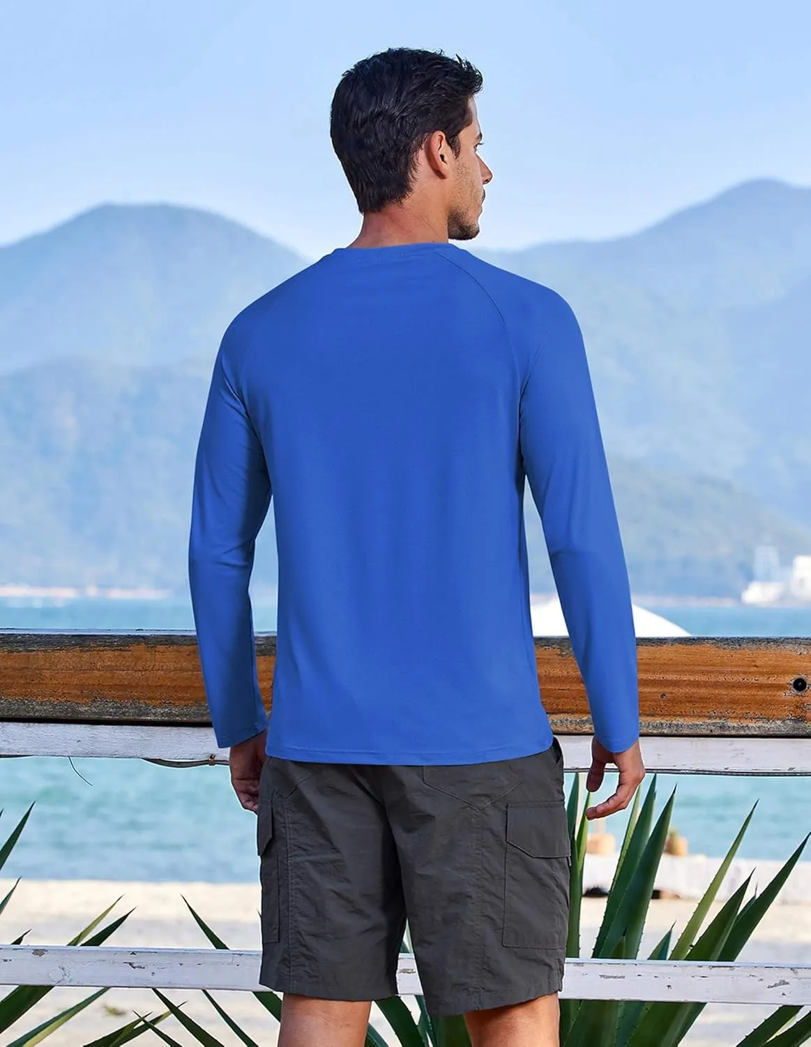 COOFANDY Men's Sun Protection Shirts Long Sleeve Rash Guard Swim T-Shirts Lightweight Quick Dry Fishing Shirts