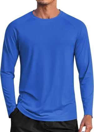 COOFANDY Men's Sun Protection Shirts Long Sleeve Rash Guard Swim T-Shirts Lightweight Quick Dry Fishing Shirts
