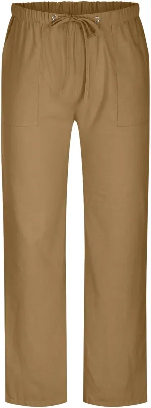 Cotton Linen Men's Linen Drawstring Pants Elastic Waist Relax Casual Daily Beach Travel Comfy Lounge Activewear