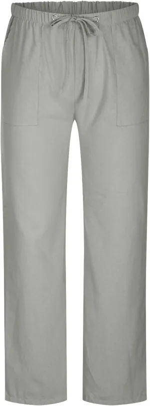 Cotton Linen Men's Linen Drawstring Pants Elastic Waist Relax Casual Daily Beach Travel Comfy Lounge Activewear