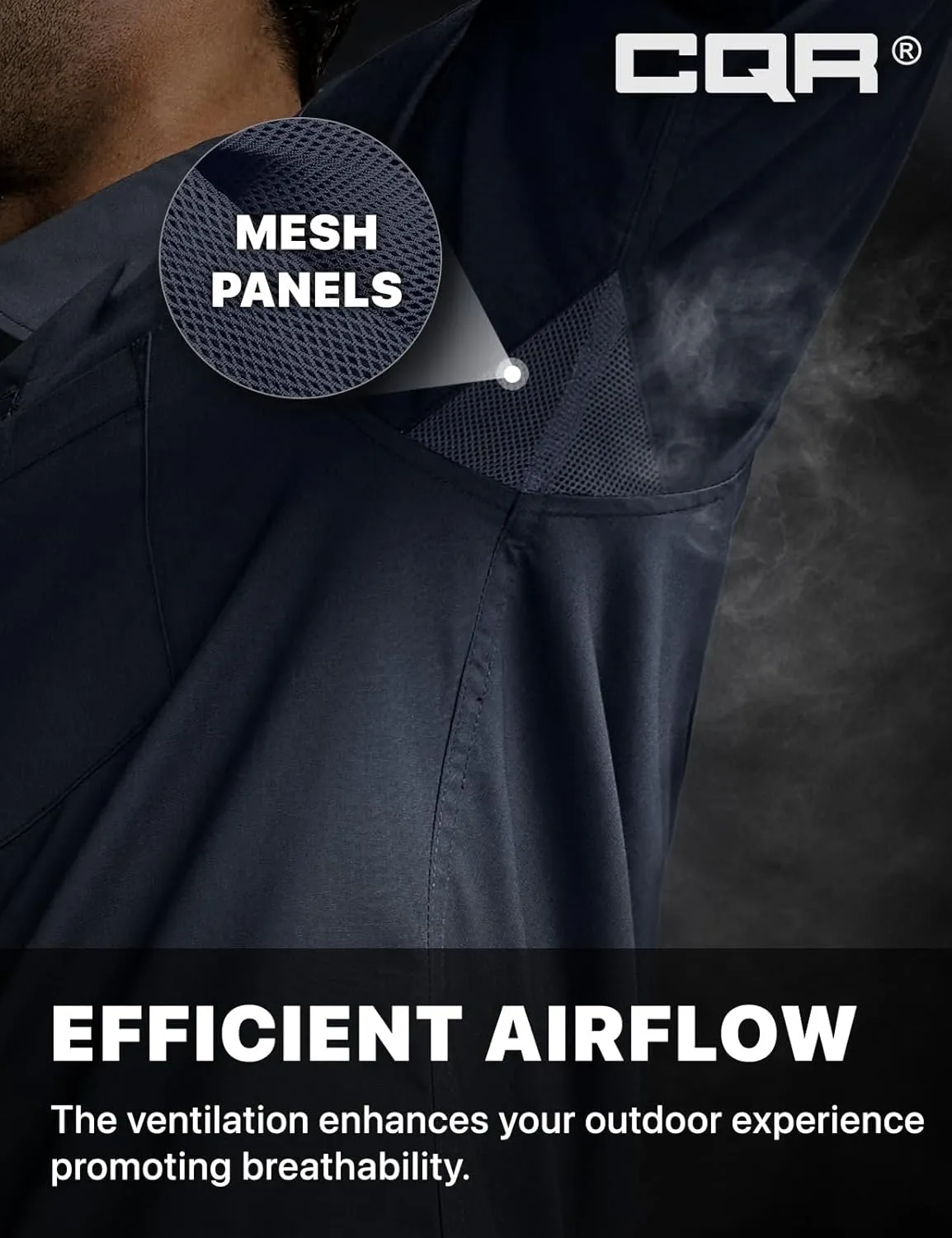 CQR Men's Long Sleeve Tactical Shirts, Ripstop Military Work Shirts, UPF 50  Breathable Button Down Outdoor Hiking Shirt