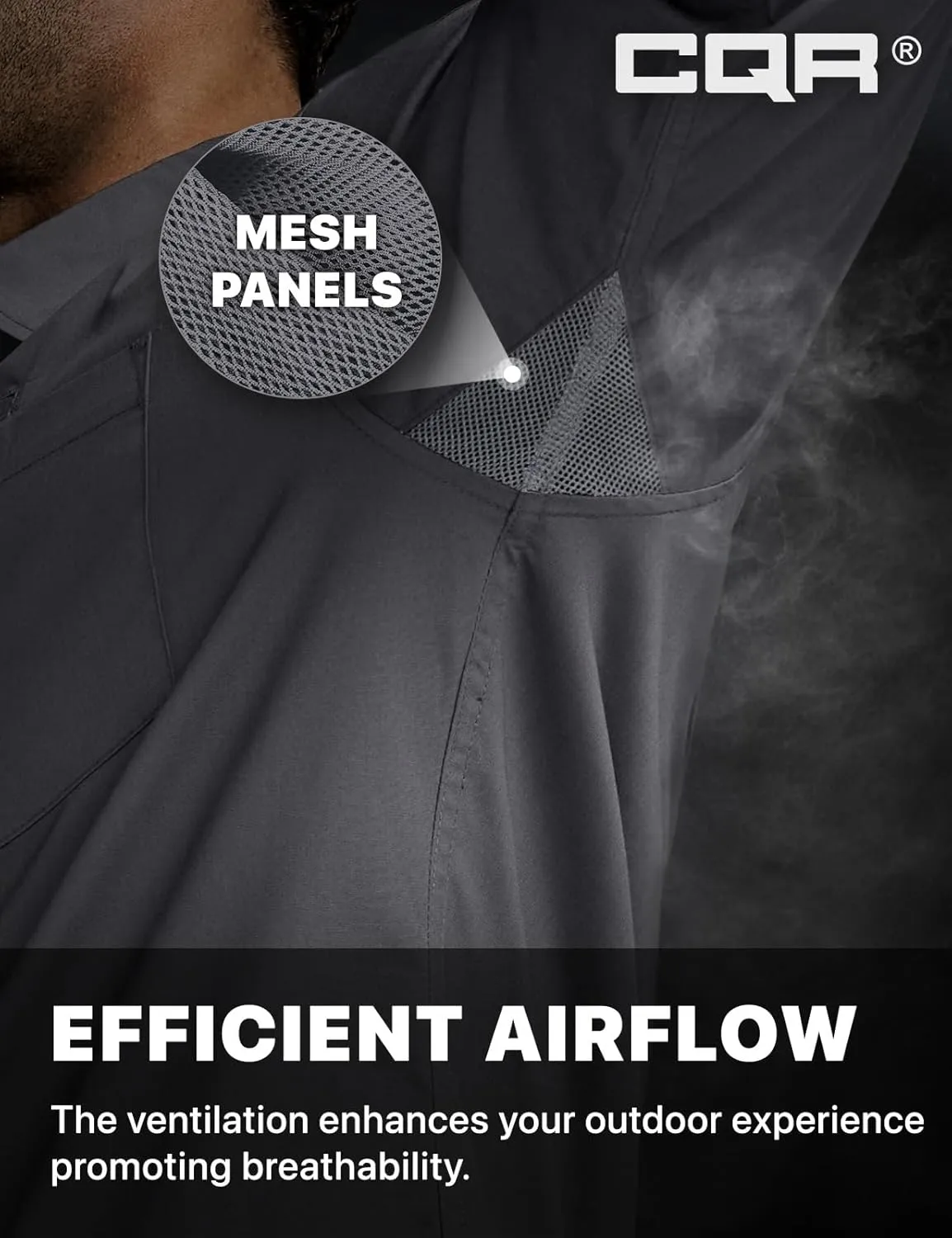 CQR Men's Long Sleeve Tactical Shirts, Ripstop Military Work Shirts, UPF 50  Breathable Button Down Outdoor Hiking Shirt