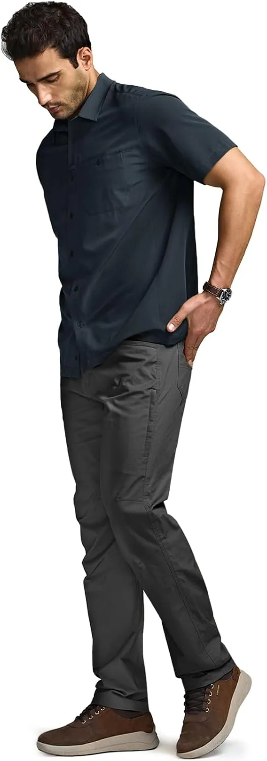 CQR Men's Short Sleeve Tactical Shirts, UPF 50  Ripstop Military Work Shirts, Breathable Button Down Outdoor Hiking Shirt