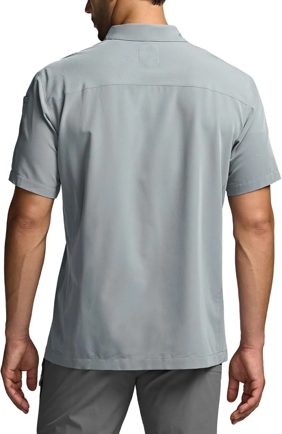 CQR Men's Short Sleeve Tactical Shirts, UPF 50  Ripstop Military Work Shirts, Breathable Button Down Outdoor Hiking Shirt