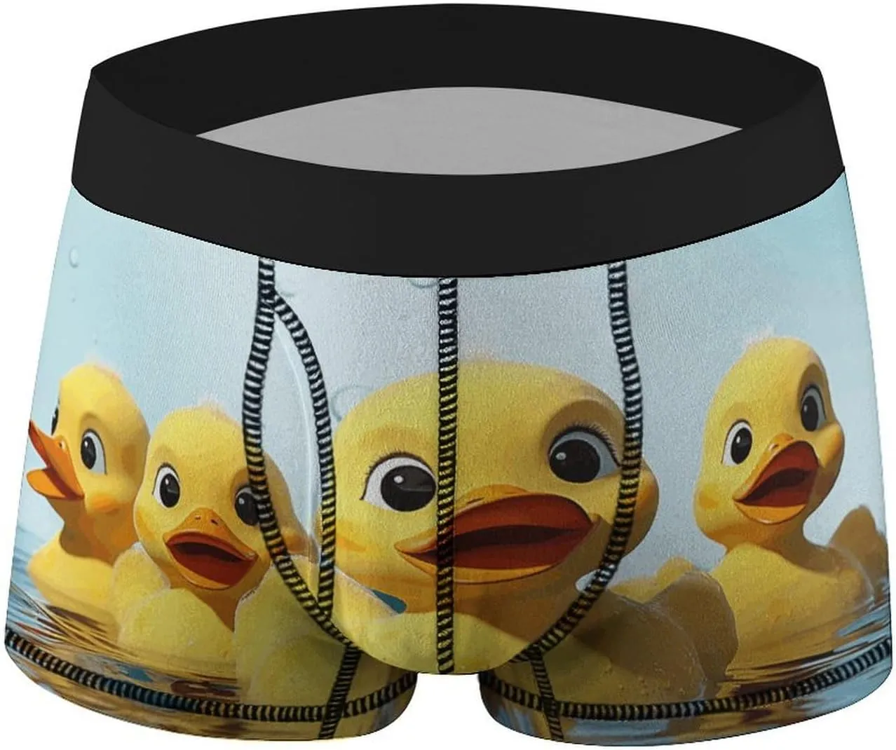 Cute Yellow Rubber Ducky Mens Boxer Briefs Short Breathable Underwear Trunks Soft Moisture-Wicking Boxer Shorts