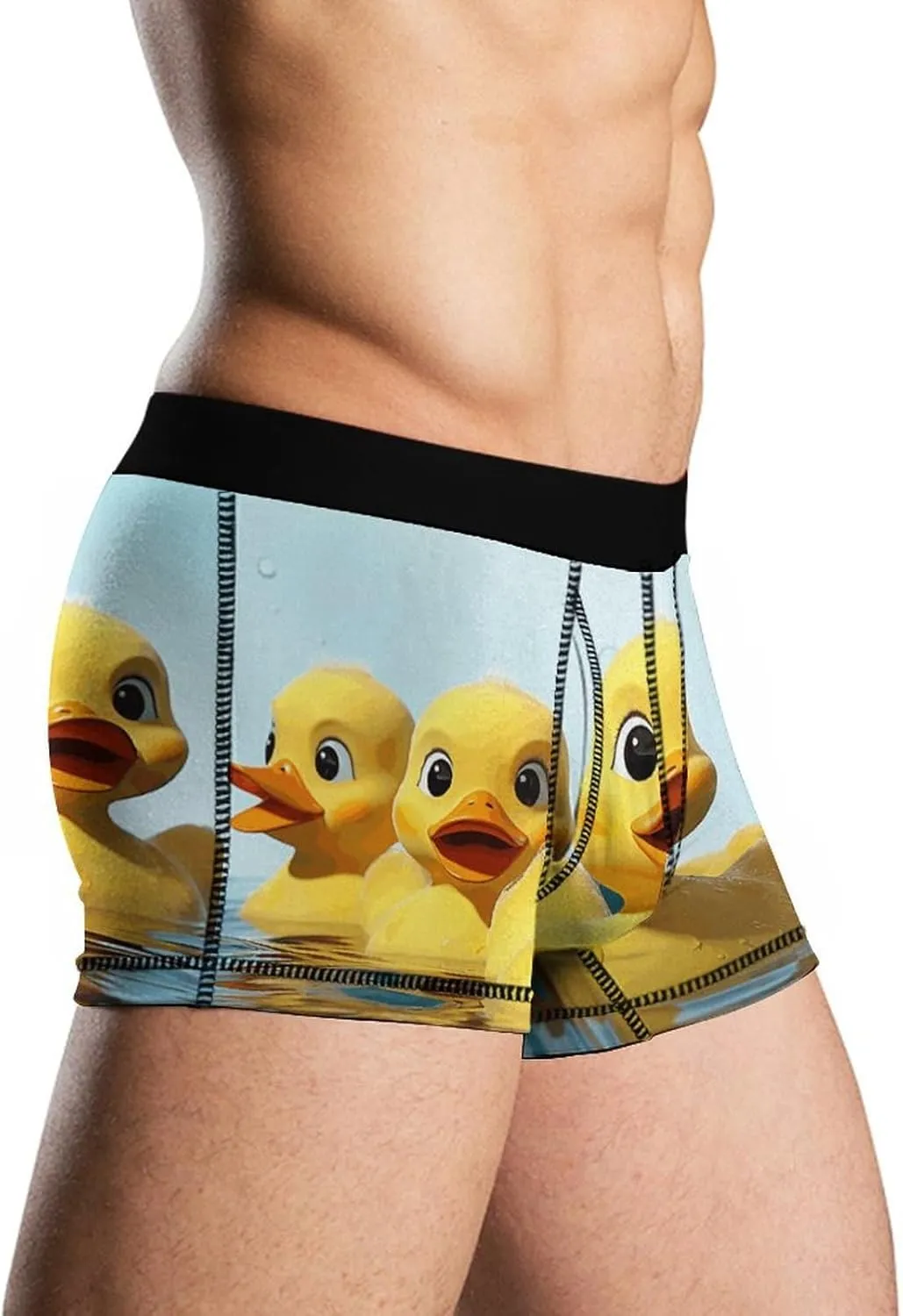 Cute Yellow Rubber Ducky Mens Boxer Briefs Short Breathable Underwear Trunks Soft Moisture-Wicking Boxer Shorts