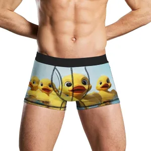 Cute Yellow Rubber Ducky Mens Boxer Briefs Short Breathable Underwear Trunks Soft Moisture-Wicking Boxer Shorts