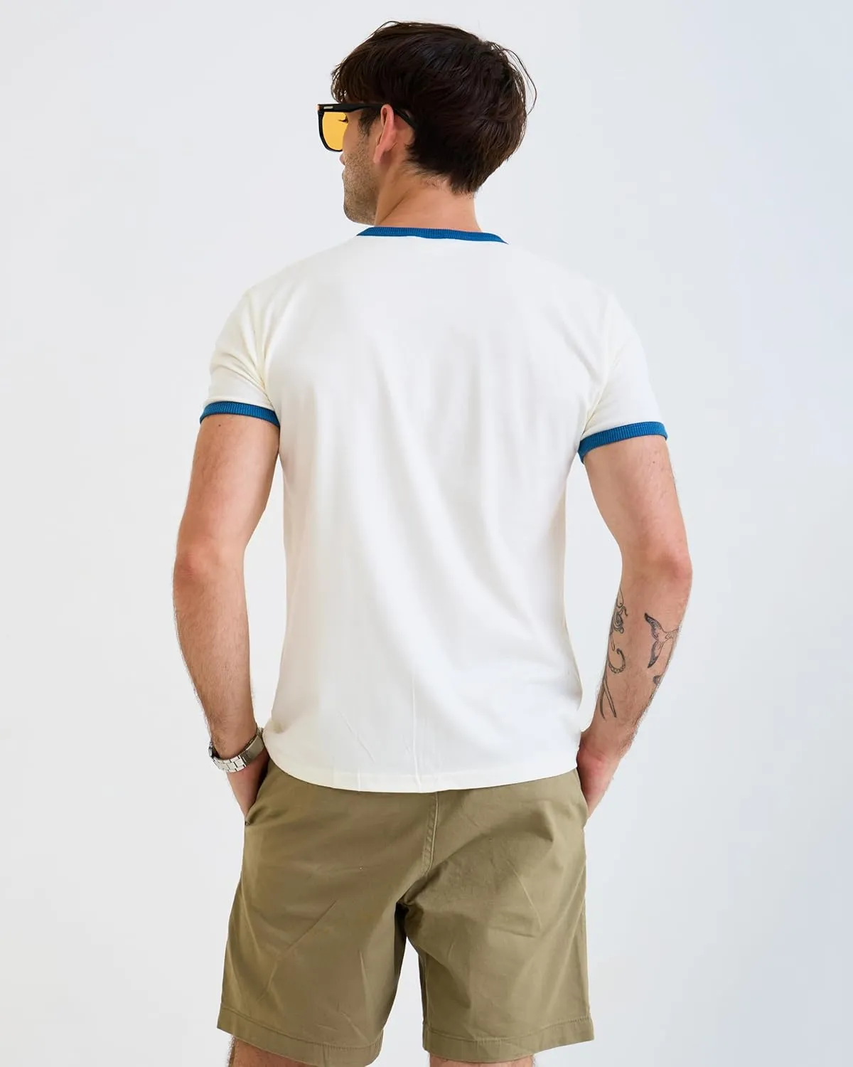Design Ringer Retro Vintage Look Cotton T Shirt for Men and Women - Unique Design Urban Streetwear Fashion Tee Unisex