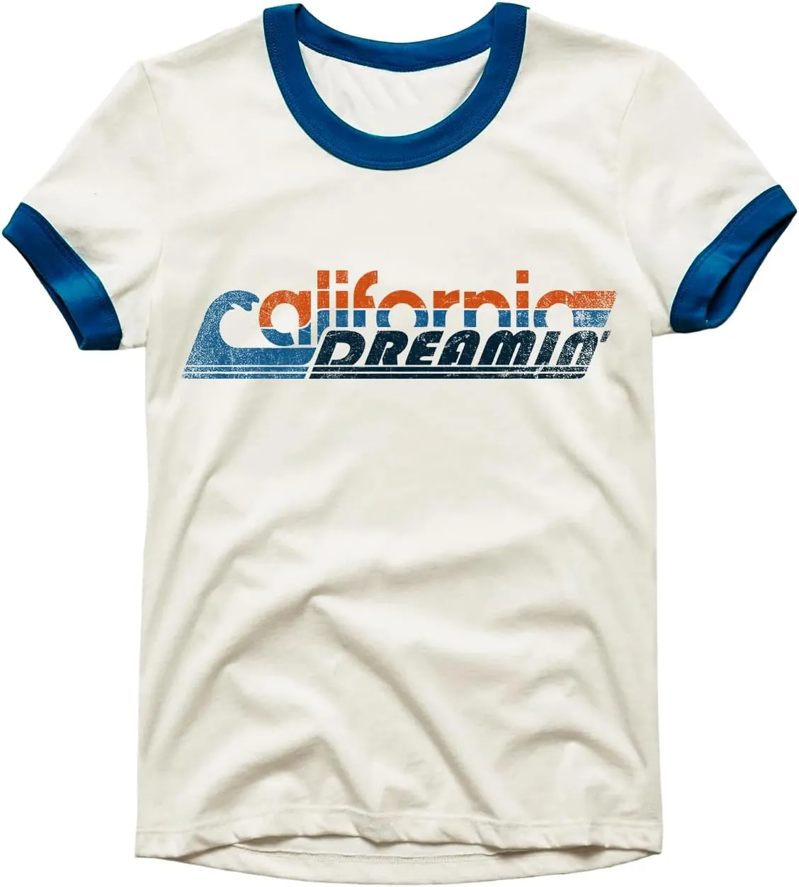 Design Ringer Retro Vintage Look Cotton T Shirt for Men and Women - Unique Design Urban Streetwear Fashion Tee Unisex