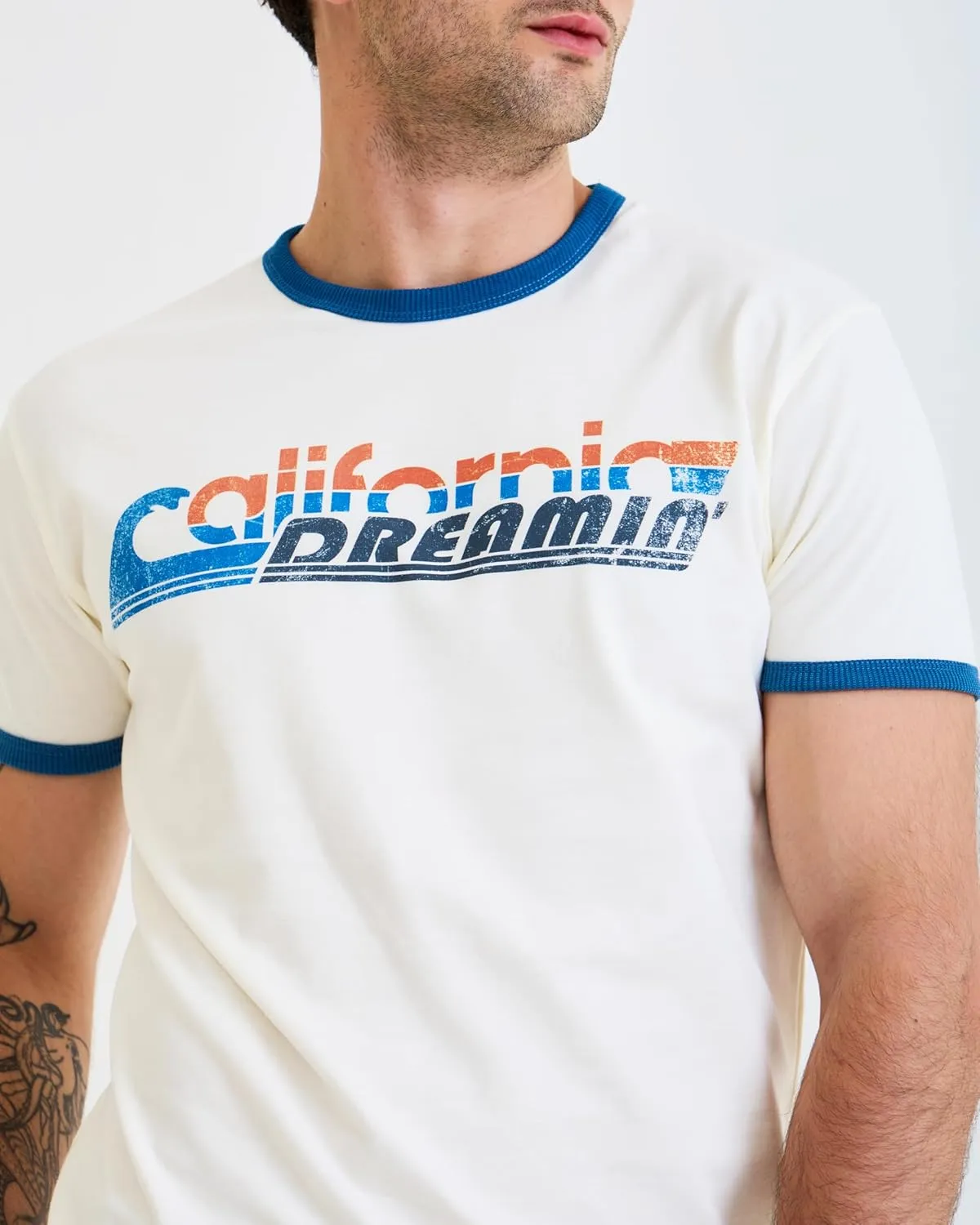 Design Ringer Retro Vintage Look Cotton T Shirt for Men and Women - Unique Design Urban Streetwear Fashion Tee Unisex