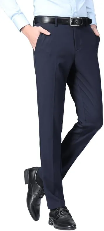 ESSYSHE Men’s Slim Fit Dress Pants Flat Front Tapered Dress Pants Stretch Suit Pants for Men