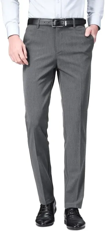 ESSYSHE Men’s Slim Fit Dress Pants Flat Front Tapered Dress Pants Stretch Suit Pants for Men