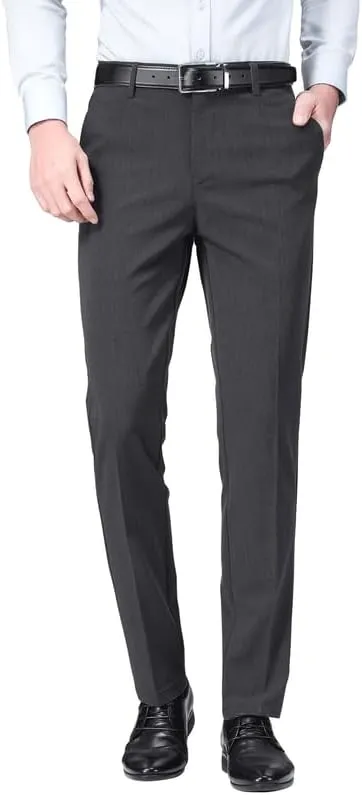 ESSYSHE Men’s Slim Fit Dress Pants Flat Front Tapered Dress Pants Stretch Suit Pants for Men