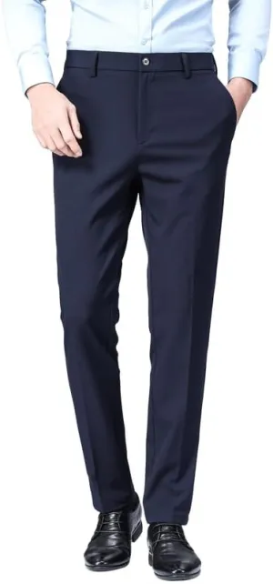 ESSYSHE Men’s Slim Fit Dress Pants Flat Front Tapered Dress Pants Stretch Suit Pants for Men