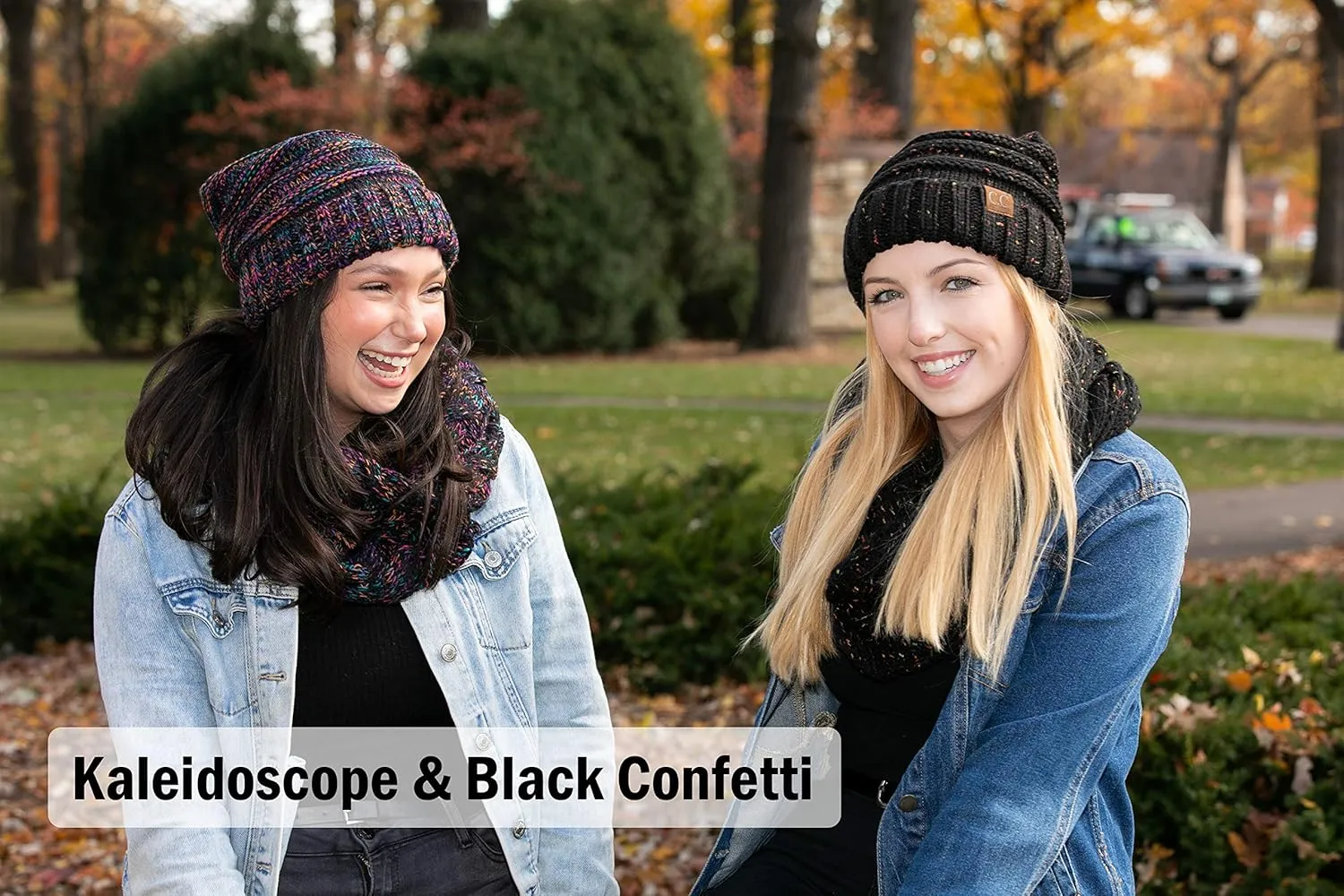 Funky Junque Premium Slouchy Beanie & Infinity Scarf Set - Mothers Day Gift - Warm Winter Bundle