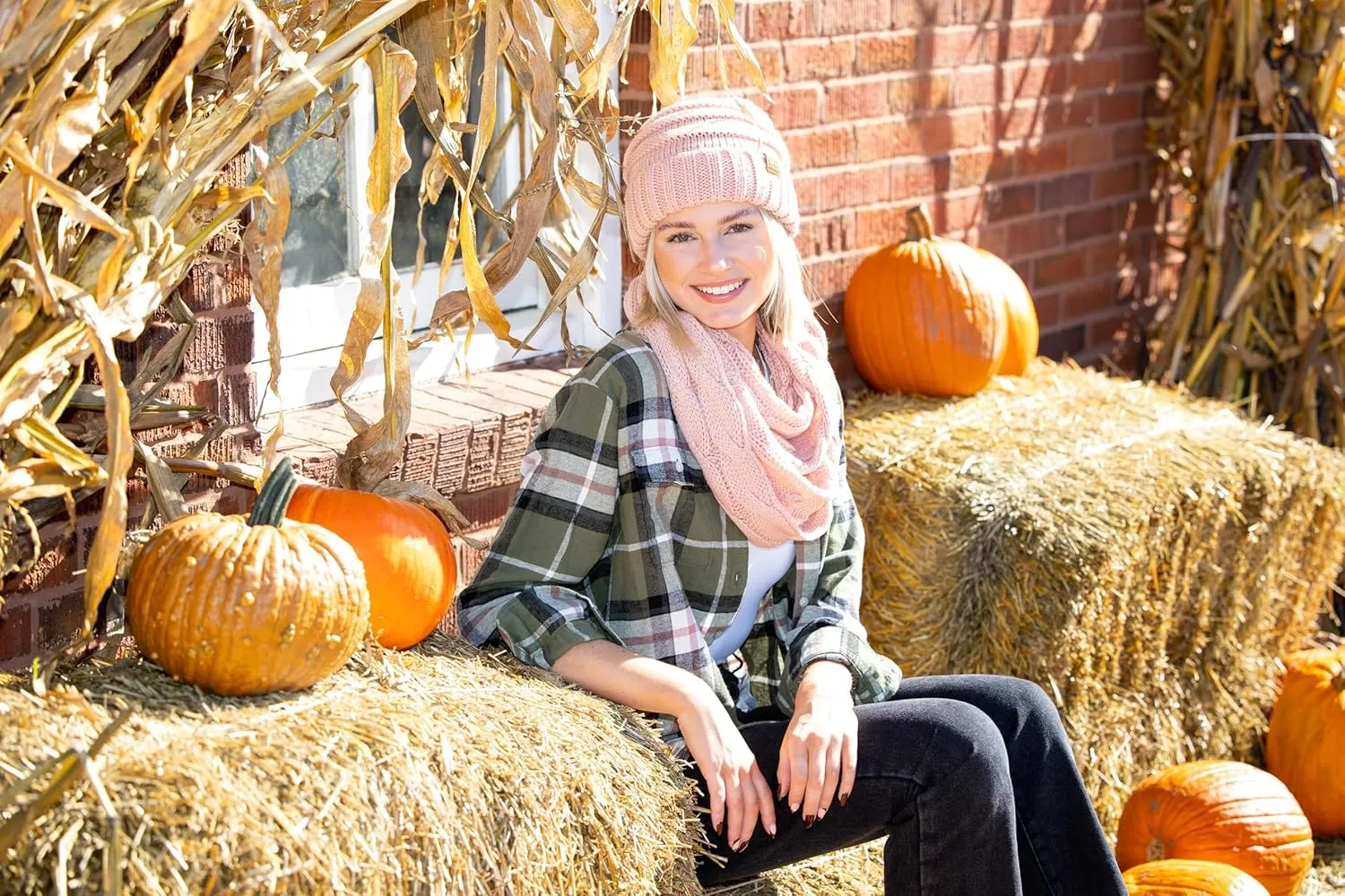 Funky Junque Premium Slouchy Beanie & Infinity Scarf Set - Mothers Day Gift - Warm Winter Bundle
