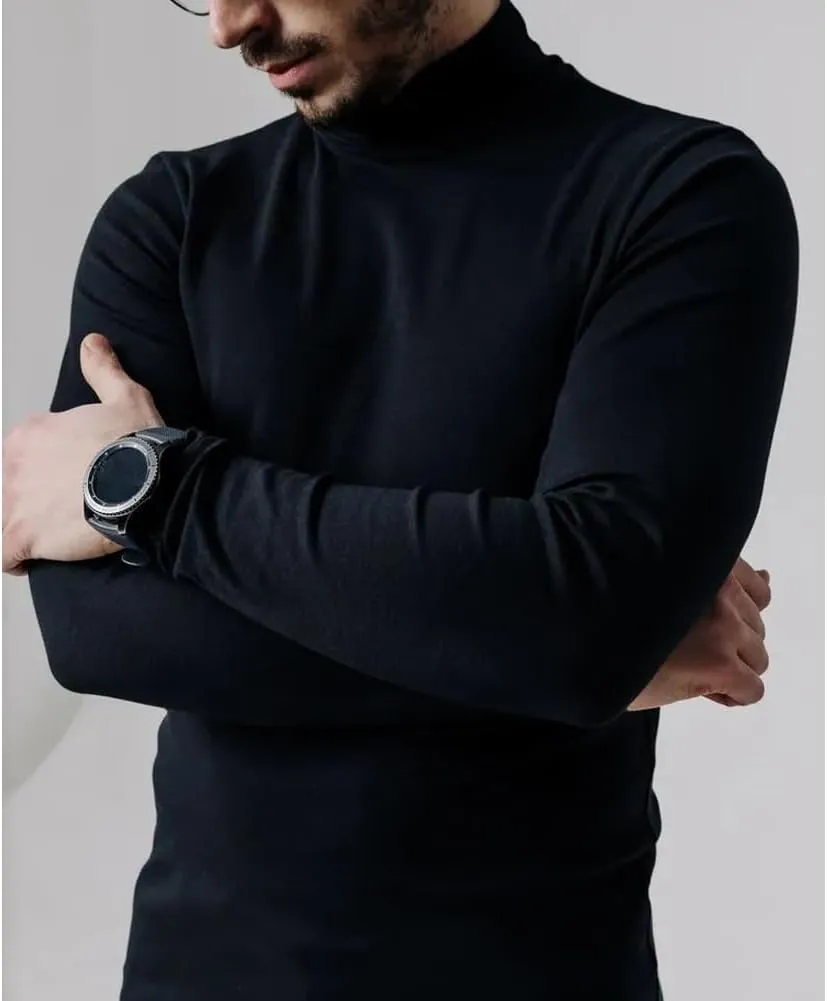 GAGELE Mens Casual Slim Fit Basic Shirt Knitted Lightweight Pullover Turtleneck Sweater