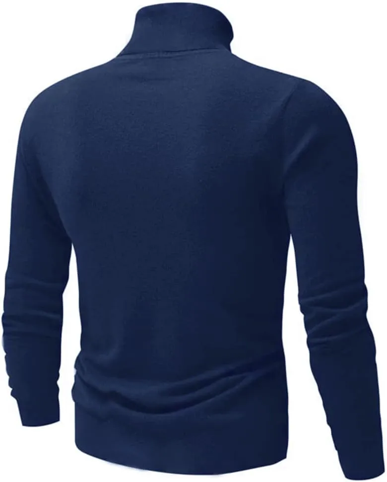 GAGELE Mens Casual Slim Fit Basic Shirt Knitted Lightweight Pullover Turtleneck Sweater