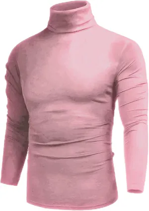 GAGELE Mens Casual Slim Fit Basic Shirt Knitted Lightweight Pullover Turtleneck Sweater