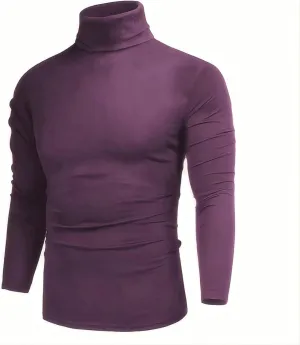 GAGELE Mens Casual Slim Fit Basic Shirt Knitted Lightweight Pullover Turtleneck Sweater