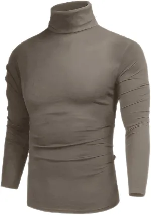 GAGELE Mens Casual Slim Fit Basic Shirt Knitted Lightweight Pullover Turtleneck Sweater