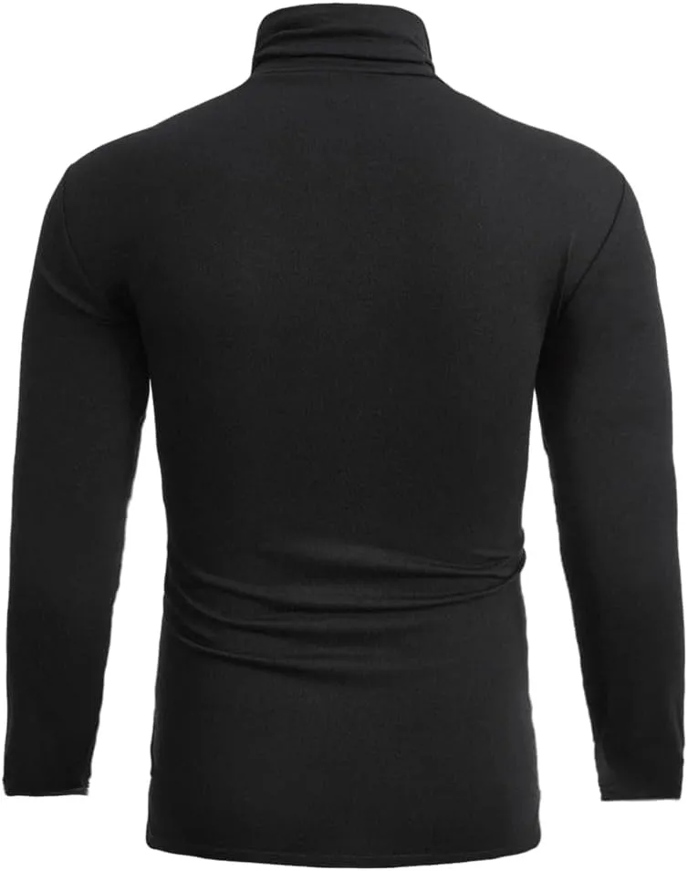 GAGELE Mens Casual Slim Fit Basic Shirt Knitted Lightweight Pullover Turtleneck Sweater