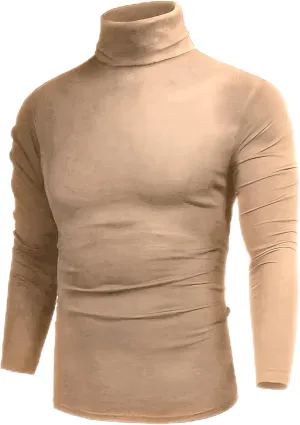 GAGELE Mens Casual Slim Fit Basic Shirt Knitted Lightweight Pullover Turtleneck Sweater