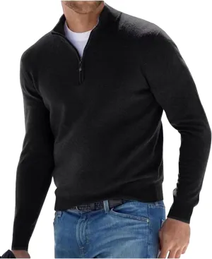 GORIFE Mens V Neck Top Half Zip Pullover Sweatshirt Pullover Sweater Casual Long Sleeve Tops