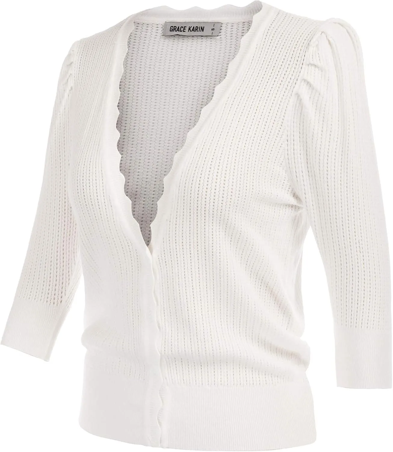 GRACE KARIN Women’s Sweater Cropped Cardigan Knit Shrugs for Dresses Tops Button Down Lightweight Soft
